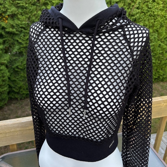 Sommer Ray⎪Fishnet Cropped Hoodie - Picture 4 of 6